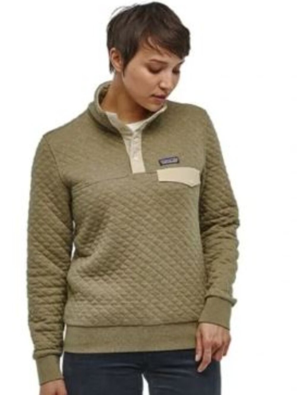 Patagonia Women's Organic Cotton Quilt Snap-T Pullover Green STY25282